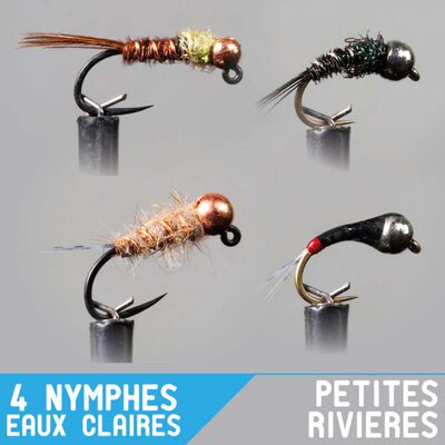 Set Nymphe Garbolino x4 - petites rivières / eaux claires - Nymphes | Pacific Pêche