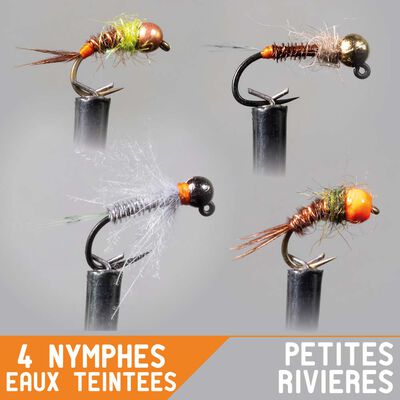 Set Nymphe Garbolino x4 - petites rivières / eaux teintées - Nymphes | Pacific Pêche
