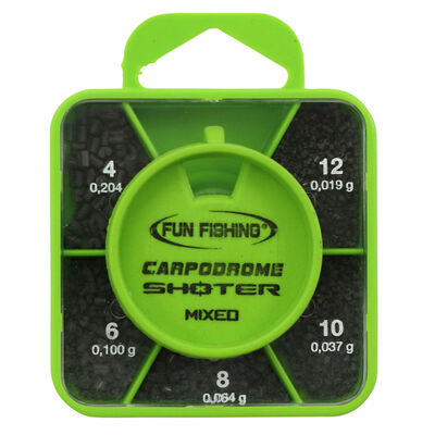 Plombs fil droit fendus coup fun fishing shoter box mixed n°4-6-8-10-12 - Cylindriques | Pacific Pêche