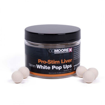 Pop Ups CC More Pro Stim Liver White 14mm - Flottantes | Pacific Pêche